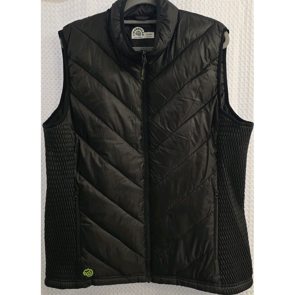 NEW Lizard Head Mens Black Quilted Puffer Vest Size 2XL